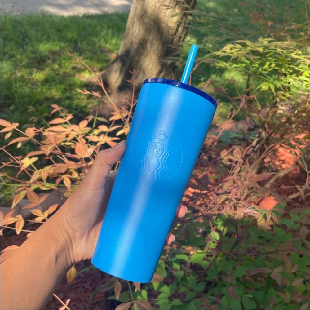 Starbucks 2018 rare Steele matte blue 16oz tumbler